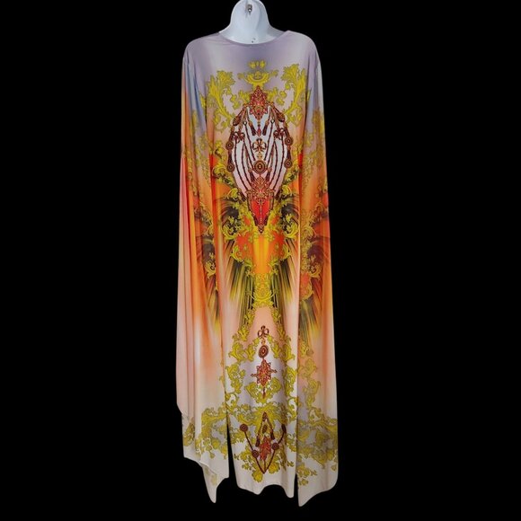 Venus Long Tropical Vacation Tropical Resort Cruise Ethereal Dress L Exotic - Picture 3 of 15